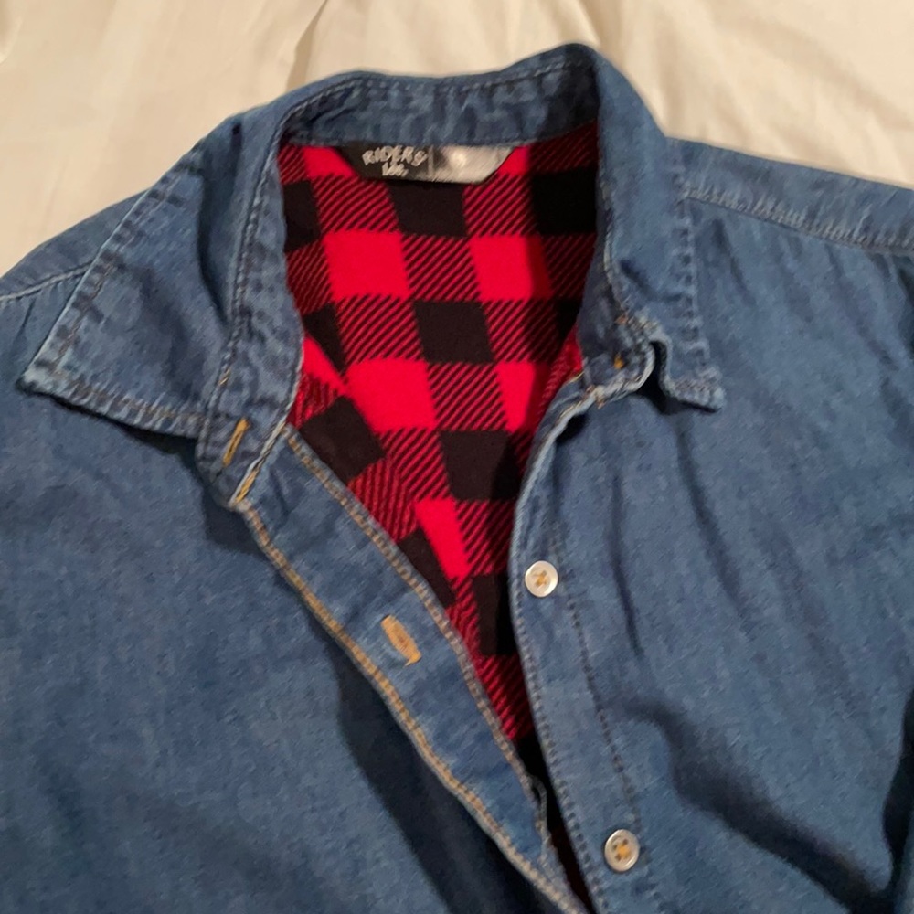 Denim flannel shirt